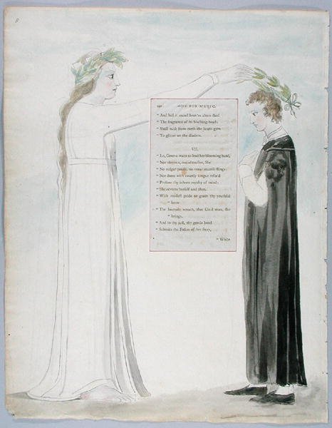 Oda para Música, diseño 100 de Los Poemas de Thomas Gray, 1797-98 de William Blake