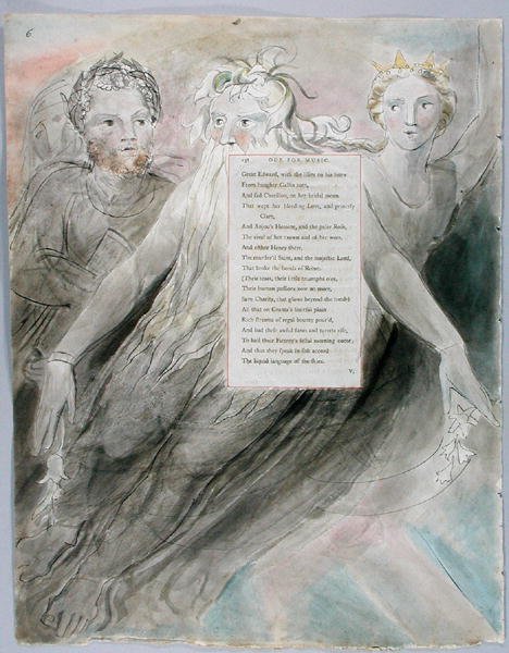 Oda para Música, diseño 98 de Los Poemas de Thomas Gray, 1797-98 de William Blake