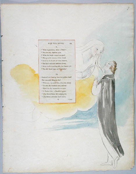 Oda para Música, diseño 99 de Los Poemas de Thomas Gray, 1797-98 de William Blake