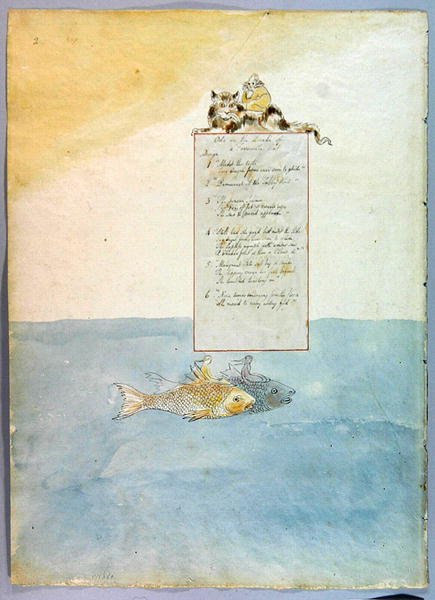 Oda sobre la Muerte de un Gato Favorito, diseño 8 para Los Poemas de Thomas Gray, 1797-98 de William Blake