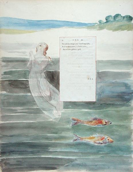 Oda sobre la Muerte de un Gato Favorito, de Los Poemas de Thomas Gray, publicado 1797-98 de William Blake