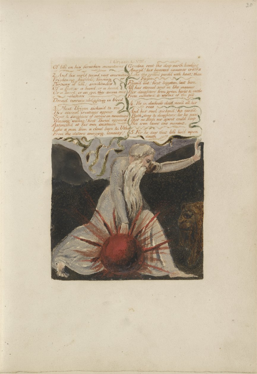 De montañas abandonadas por la vida..., lámina 24 de El Primer Libro de Urizen, 1794 de William Blake