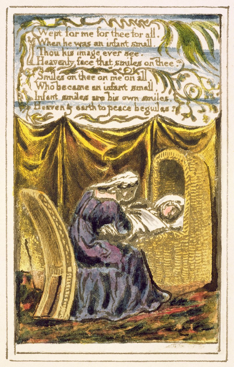 Una Canción de Cuna (cont.): placa 16 de Canciones de Inocencia y de Experiencia (copia R) c.1802-08 de William Blake