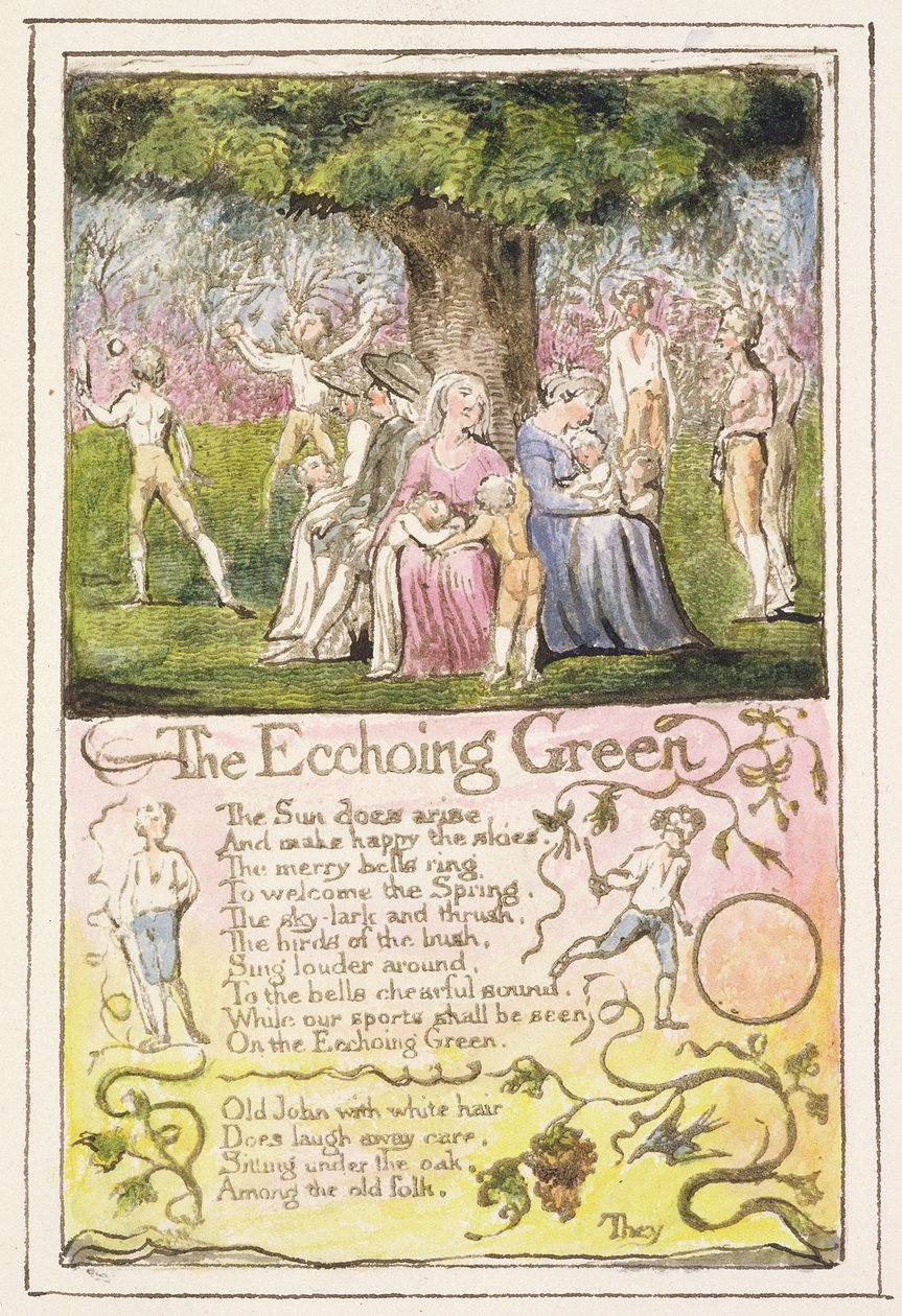 El verde resonante: placa 5 de Canciones de Inocencia y de Experiencia (copia R) c.1802-08 de William Blake