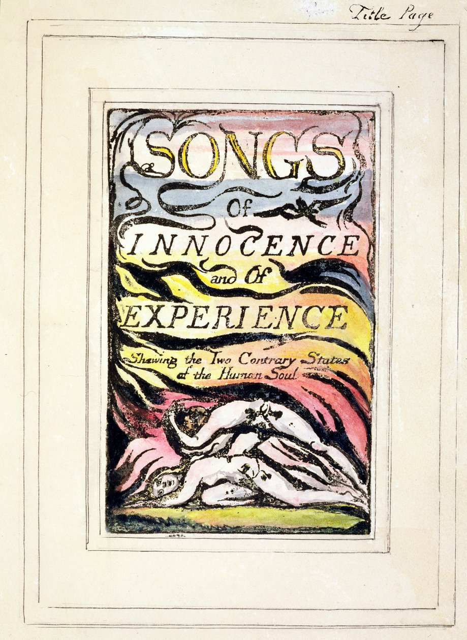 Página de título de Canciones de Inocencia y de Experiencia (copia R) de William Blake