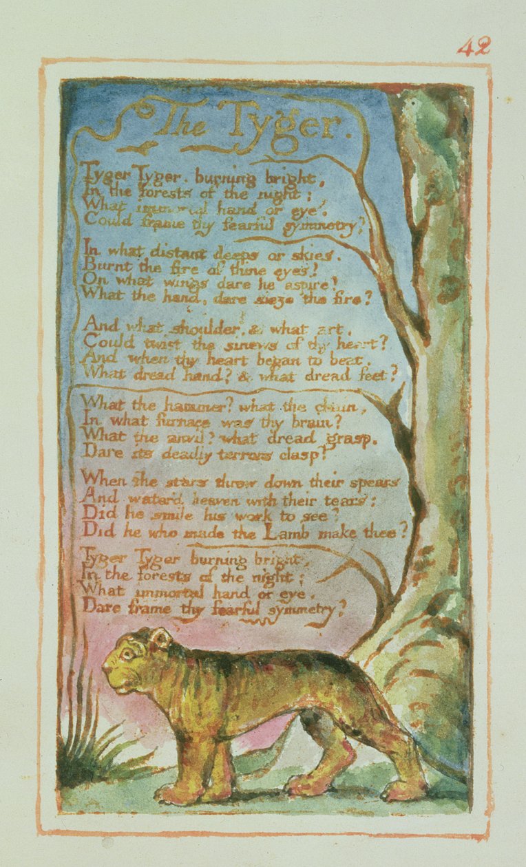 P.125-1950.pt42 El Tigre: placa 42 de Canciones de Inocencia y de Experiencia (copia AA) c.1815-26 de William Blake