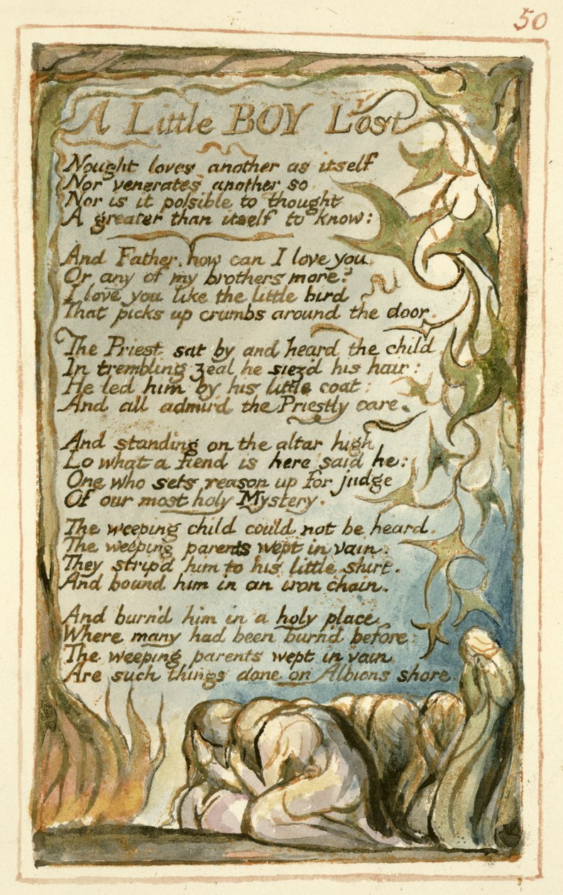 Un Niño Perdido: placa 50 de Canciones de Inocencia y de Experiencia (copia AA) c.1815-26 de William Blake