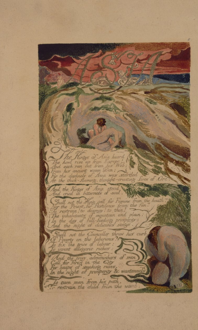 Placa 6 de The Song of Los, copia B, en la colección de la Biblioteca del Congreso de William Blake