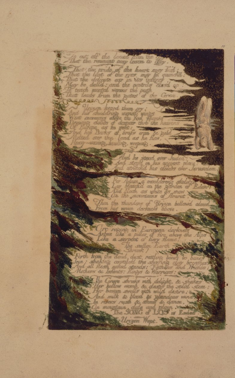 Placa 7 de The Song of Los, copia B, en la colección de la Biblioteca del Congreso de William Blake