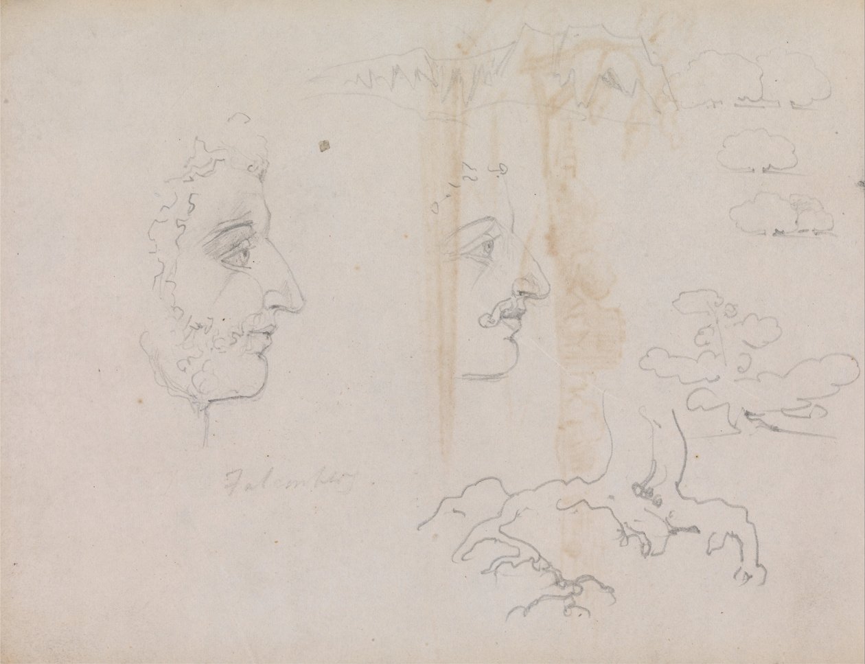Hoja del cuaderno de bocetos Blake-Varley de 1819, páginas 37 y 38 de William Blake