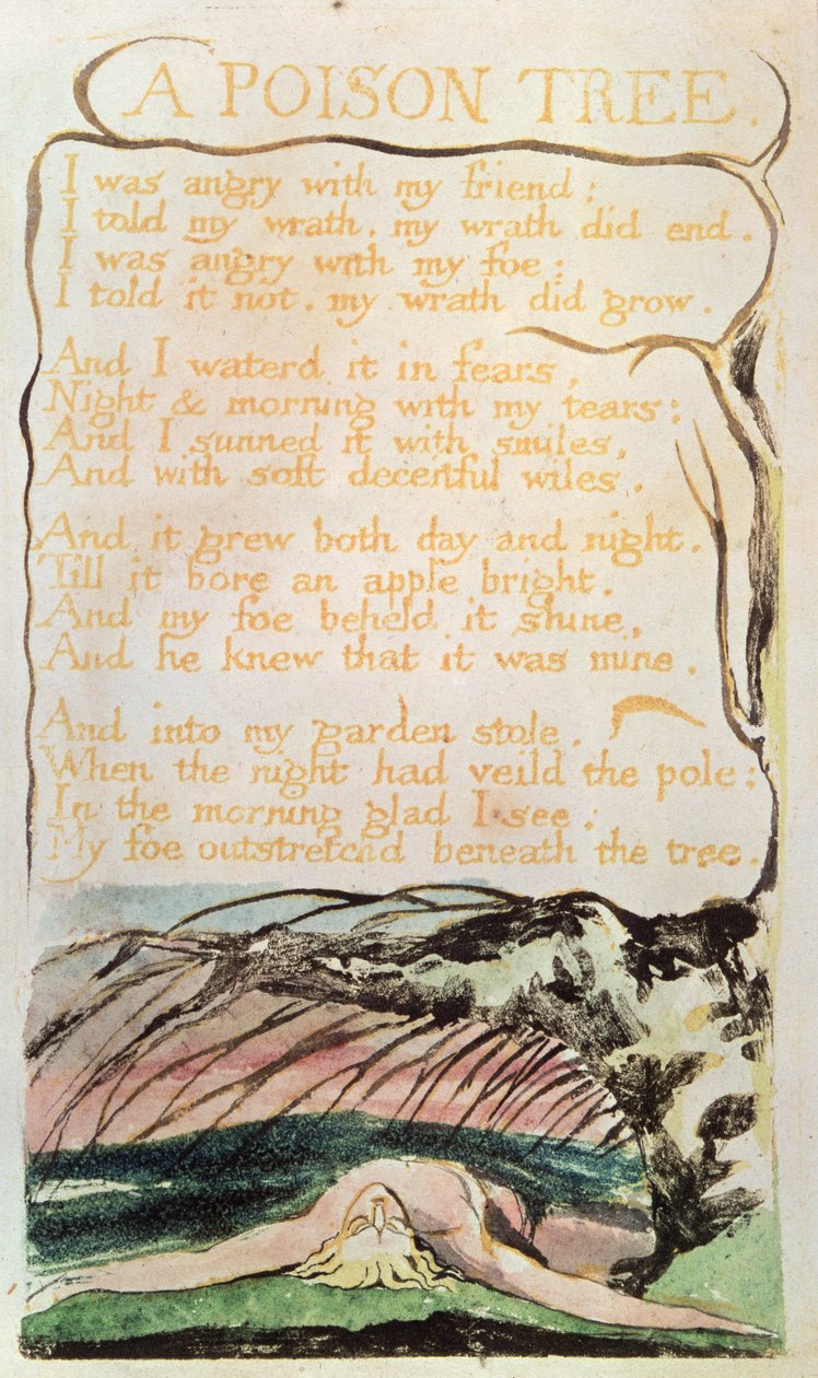 Canciones de Experiencia; Un Árbol Venenoso, 1794 de William Blake