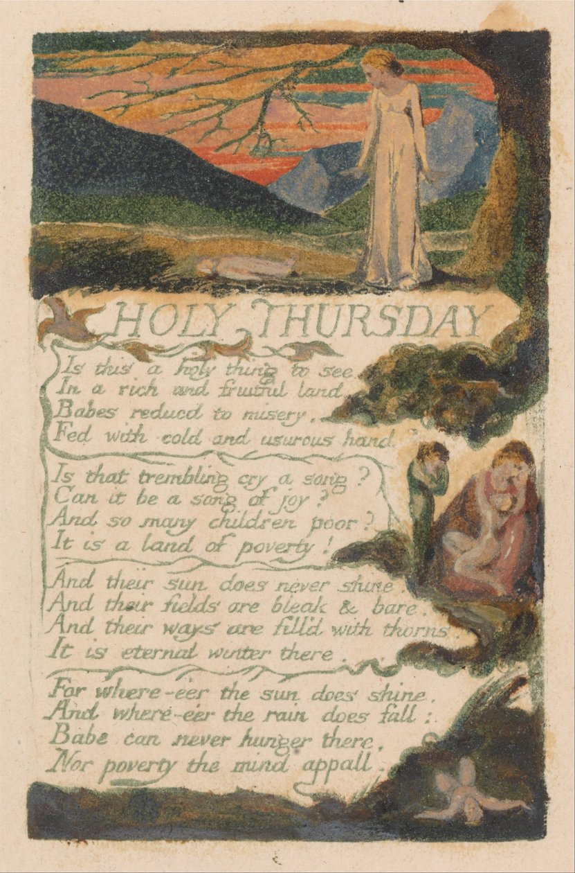 Canciones de Inocencia y de Experiencia, Placa 38, Jueves Santo (Bentley 33) de William Blake