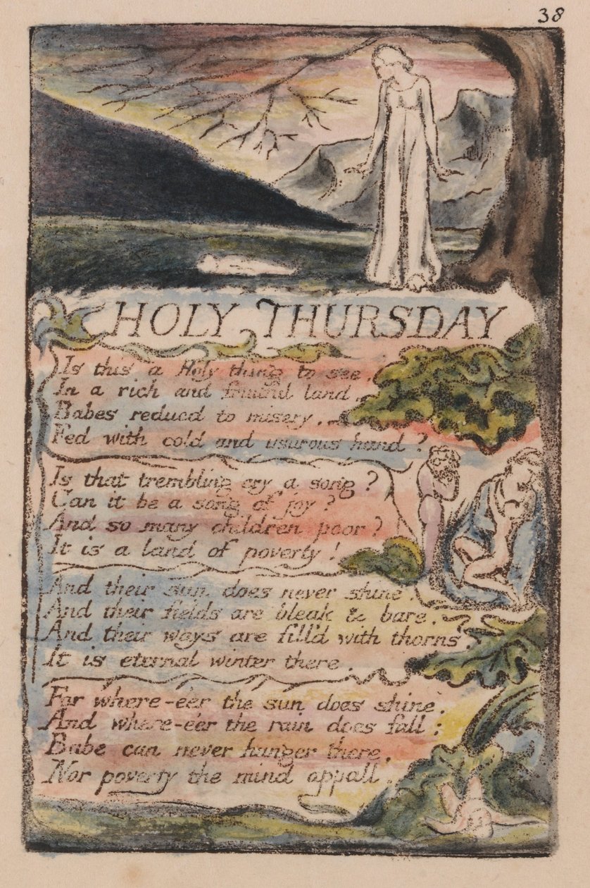 Canciones de Inocencia y de Experiencia, Placa 38, Jueves Santo (Bentley 33) de William Blake