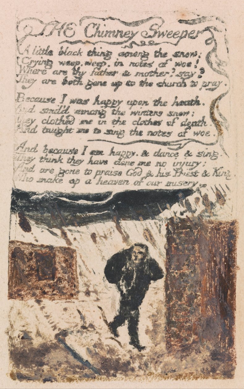 Canciones de Inocencia y de Experiencia, Placa 45, El Deshollinador (Bentley 37) de William Blake