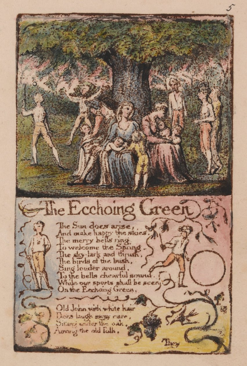 Canciones de Inocencia y de Experiencia, Placa 5, El Verde Resonante (Bentley 6) de William Blake