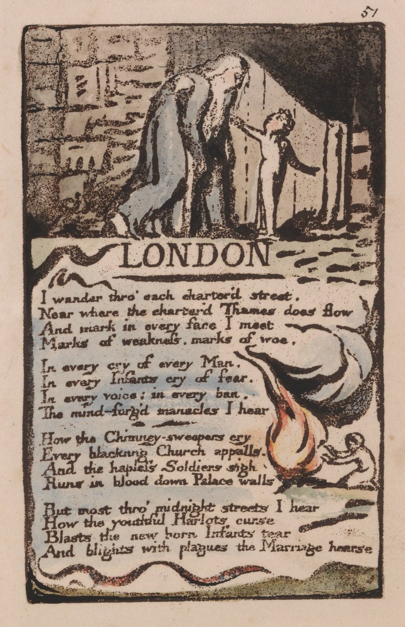 Canciones de Inocencia y de Experiencia, Placa 51, Londres (Bentley 46) de William Blake