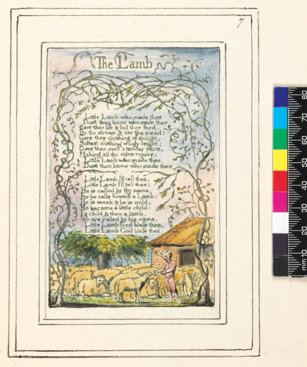 Canciones de Inocencia y de Experiencia, Placa 7: el Cordero, c.1789-94 de William Blake