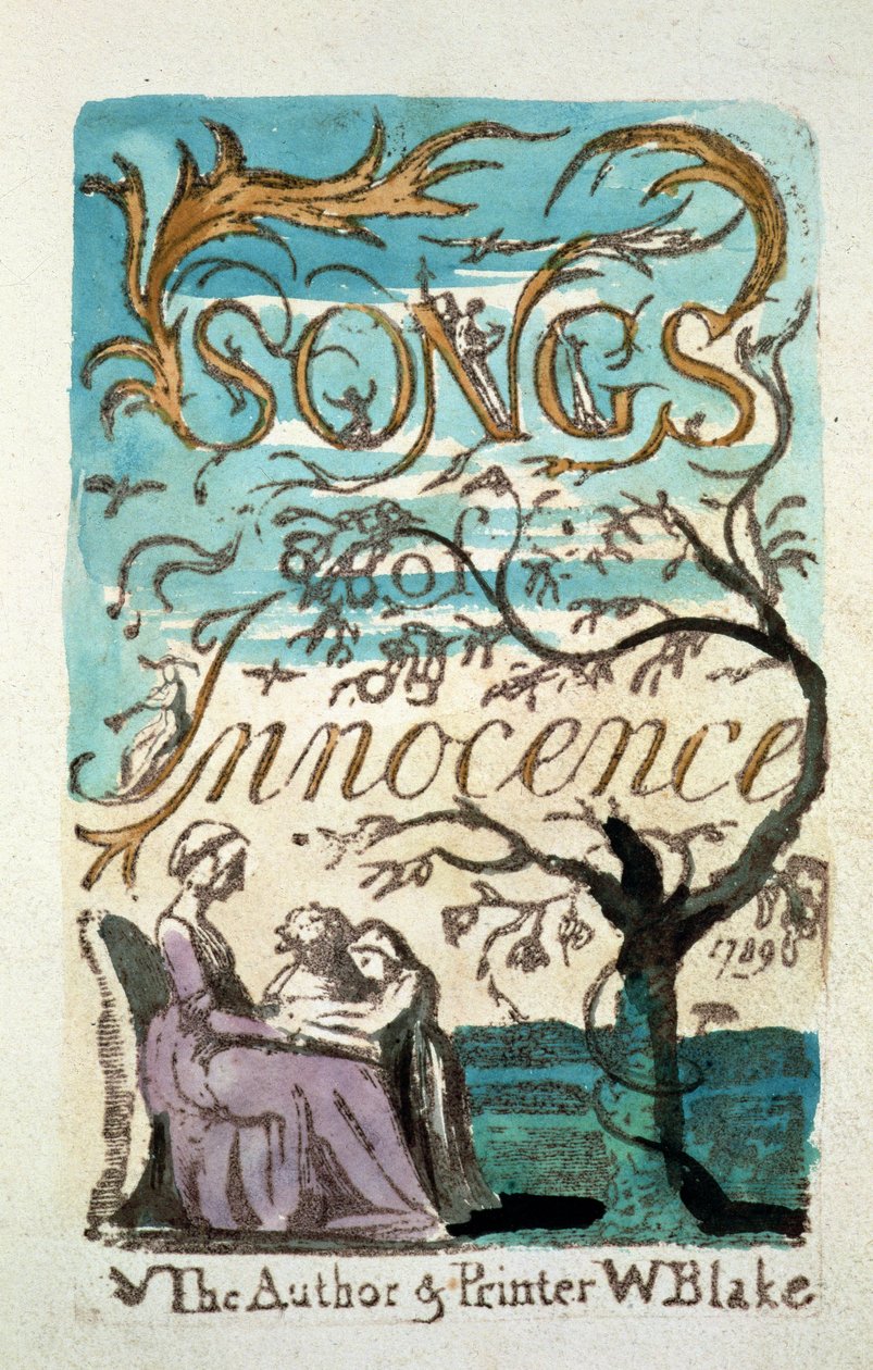 Canciones de inocencia, página del título de William Blake