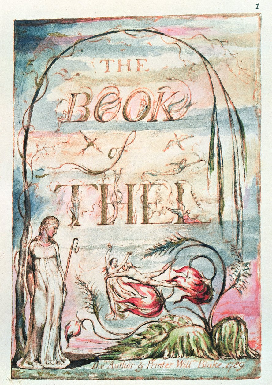 El Libro de Thel; Página del título, 1789 de William Blake
