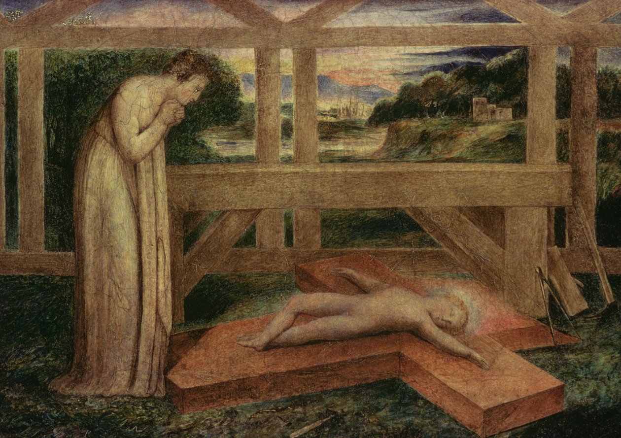 El Niño Jesús dormido en una cruz, c.1799-1800 de William Blake