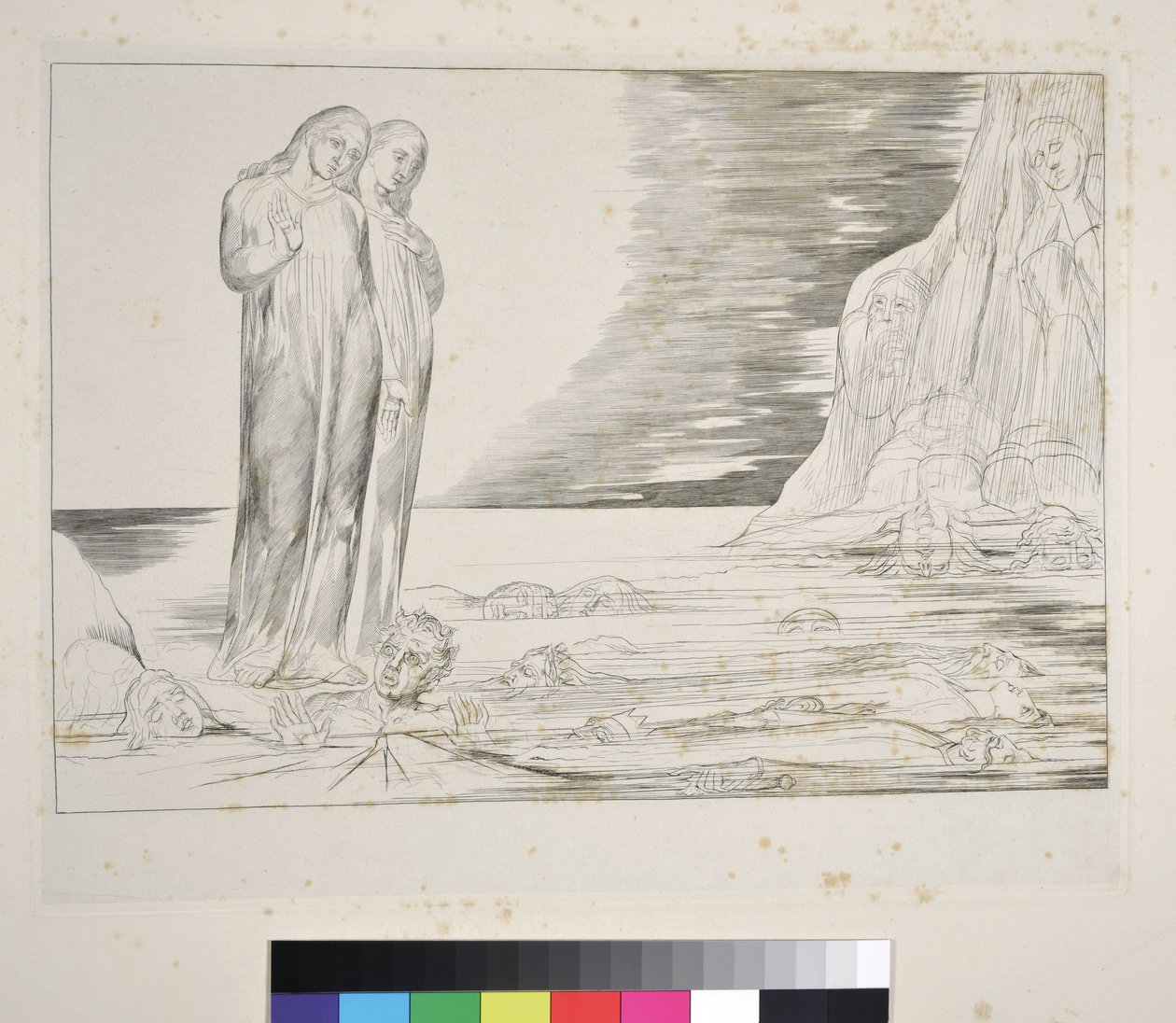 El círculo de los traidores: el pie de Dante golpeando a Bocca degli Abbate, Infierno, Canto XXXII, ilustración de la 