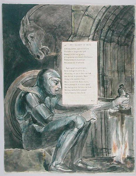 El Descenso de Odín, diseño 80 de Los Poemas de Thomas Gray, 1797-98 de William Blake