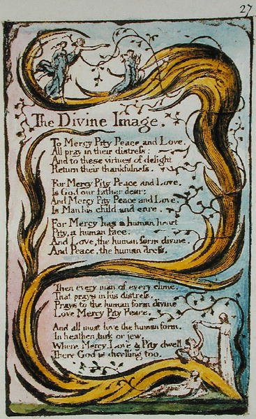 La imagen divina, ilustración de Canciones de Inocencia y de Experiencia (Bentley Copia L) pl.27 de William Blake