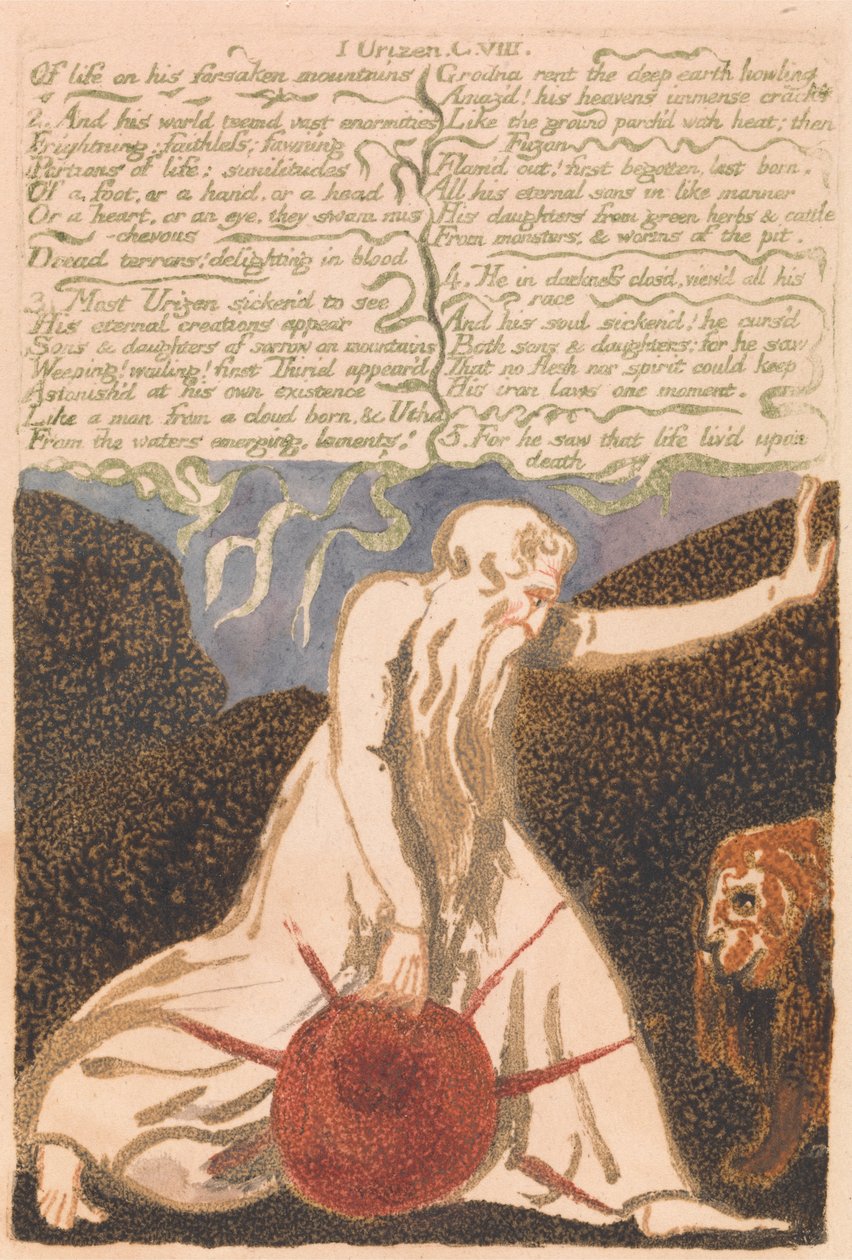El Primer Libro de Urizen, Placa 20, De las montañas abandonadas por la vida . . . . (Bentley 23) de William Blake