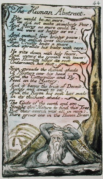 El abstracto humano, placa 44 (Bentley 47) de Canciones de Inocencia y de Experiencia (Copia Bentley L) 1789-94 de William Blake