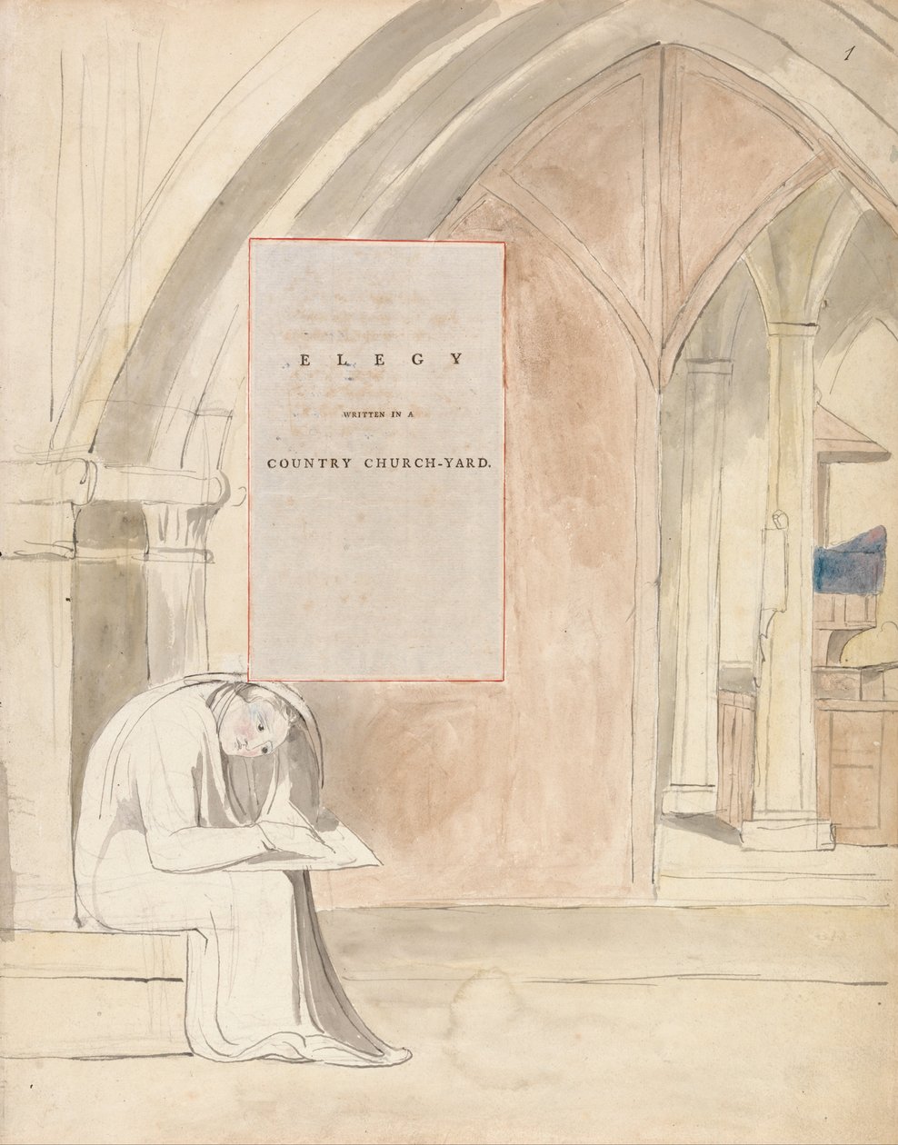 Los Poemas de Thomas Gray, Diseño 105, Elegía Escrita en un Cementerio de Pueblo de William Blake