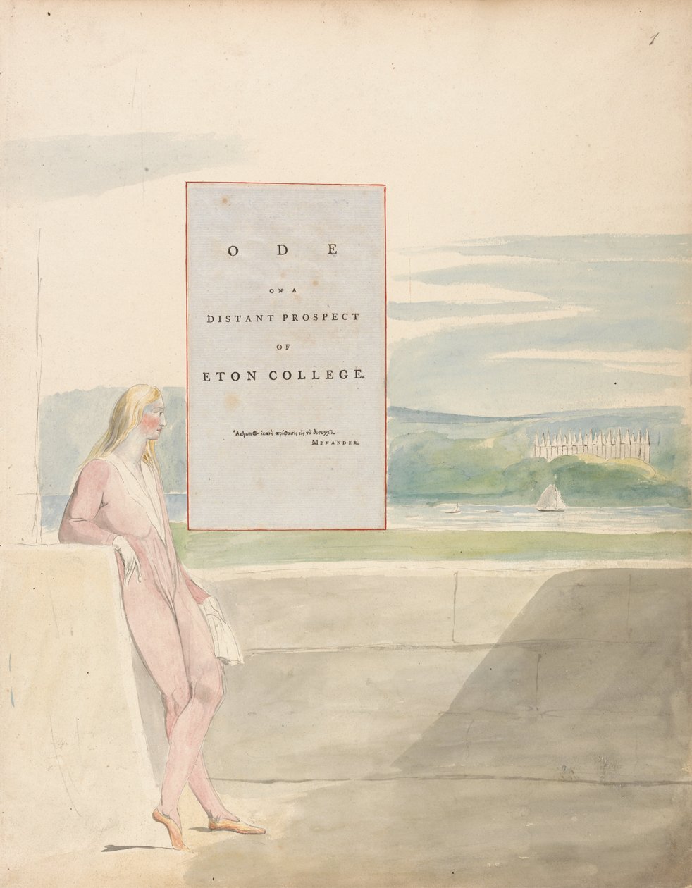 Los Poemas de Thomas Gray, Diseño 13, Oda a una Perspectiva Distante del Colegio Eton de William Blake