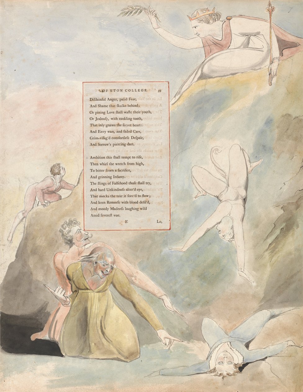 Los Poemas de Thomas Gray, Diseño 19, Oda a una Perspectiva Distante del Colegio Eton de William Blake