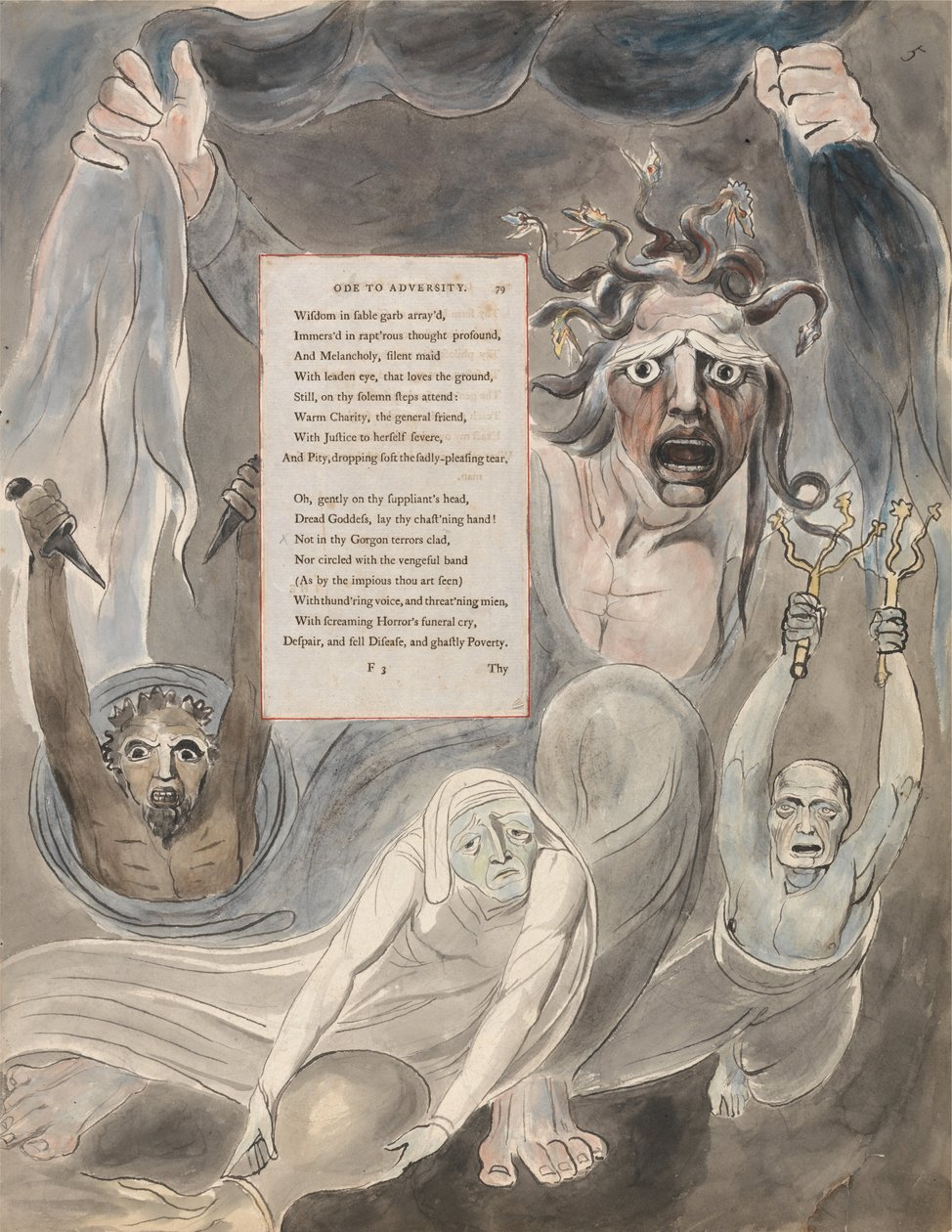 Los poemas de Thomas Gray, Diseño 39, Oda a la adversidad de William Blake
