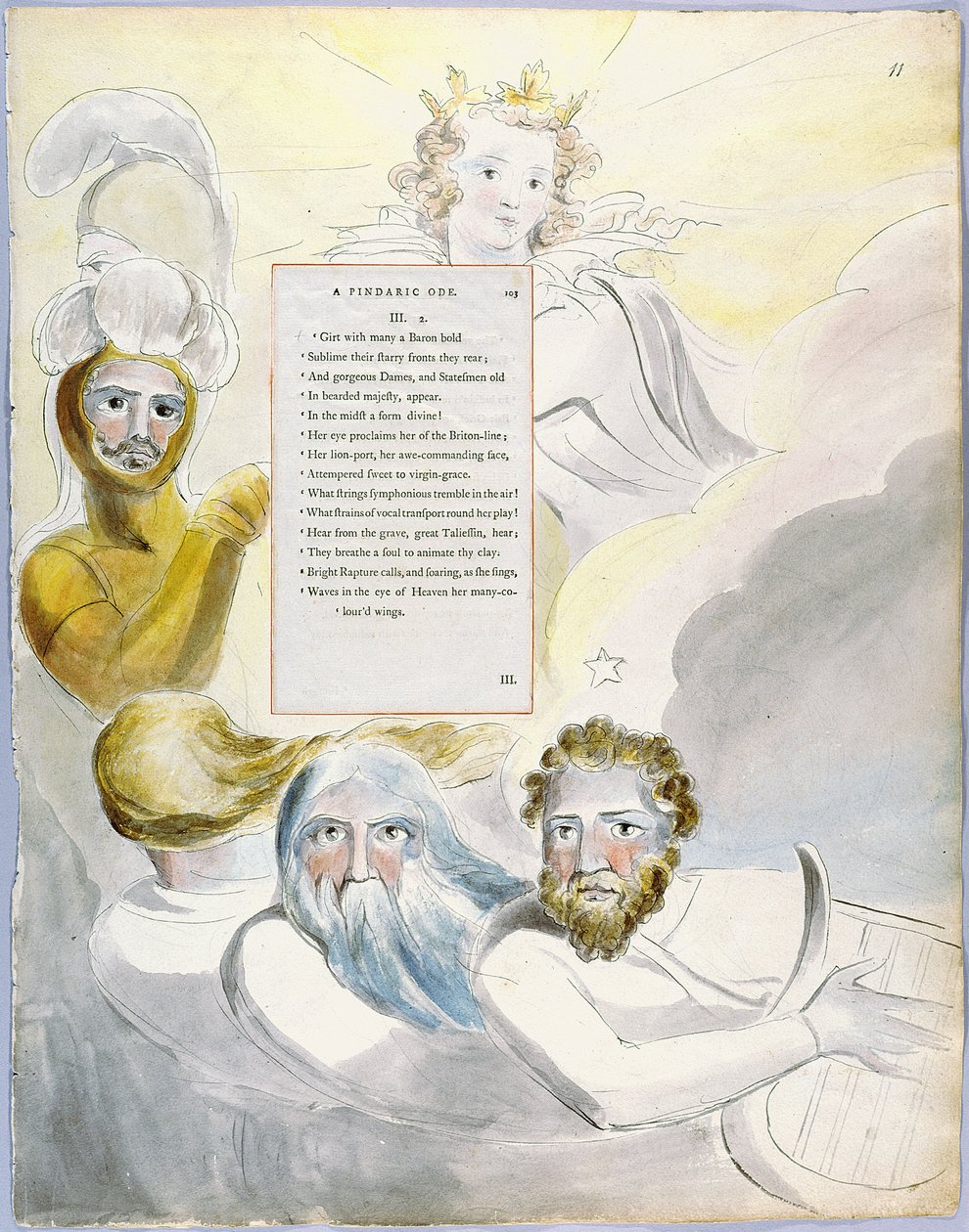 Los poemas de Thomas Gray, Diseño 63, El bardo 11 de William Blake