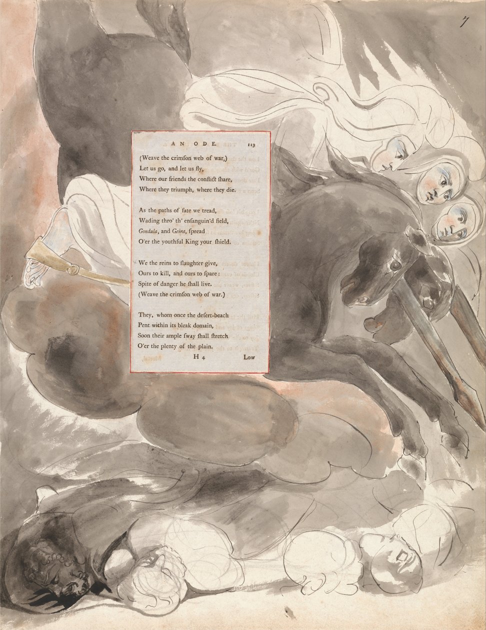Los poemas de Thomas Gray, Diseño 73, Las hermanas fatales de William Blake