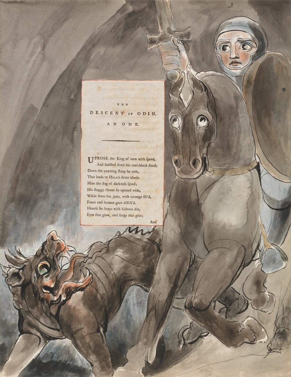 Los poemas de Thomas Gray, Diseño 79, El descenso de Odín de William Blake