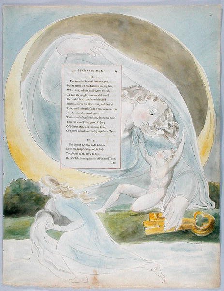 El progreso de la poesía, diseño 49 de Los poemas de Thomas Gray, 1797-98 de William Blake