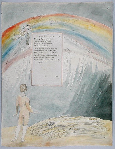 El progreso de la poesía, diseño 51 de Los poemas de Thomas Gray, 1797-98 de William Blake