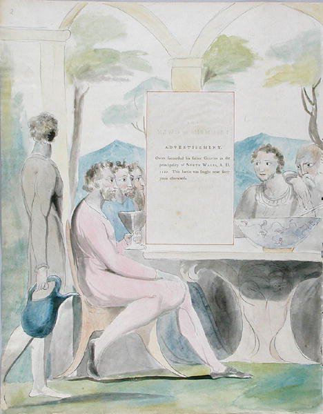 Los triunfos de Owen, diseño 88 de Los poemas de Thomas Gray, 1797-98 de William Blake