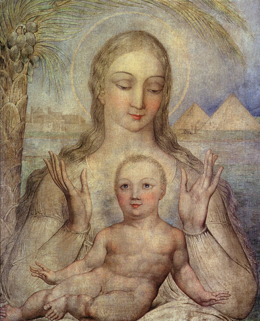 La Virgen y el Niño en Egipto, 1810 de William Blake
