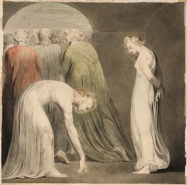 La mujer sorprendida en adulterio de William Blake