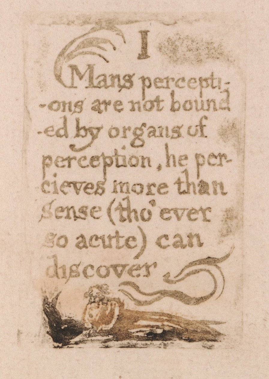No Hay Religión Natural, Lámina 10, Las Percepciones del Hombre no están Limitadas... (Bentley b3) de William Blake