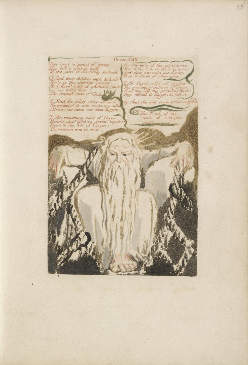 Vivieron un período de años..., lámina 27 de El Primer Libro de Urizen, 1794 de William Blake