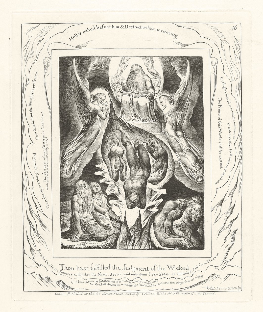 Has cumplido el Juicio de los Malvados, 1825 de William Blake