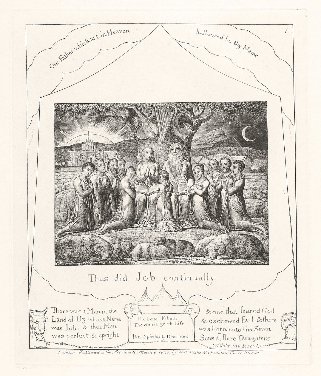 Así hizo Job continuamente, 1825 de William Blake