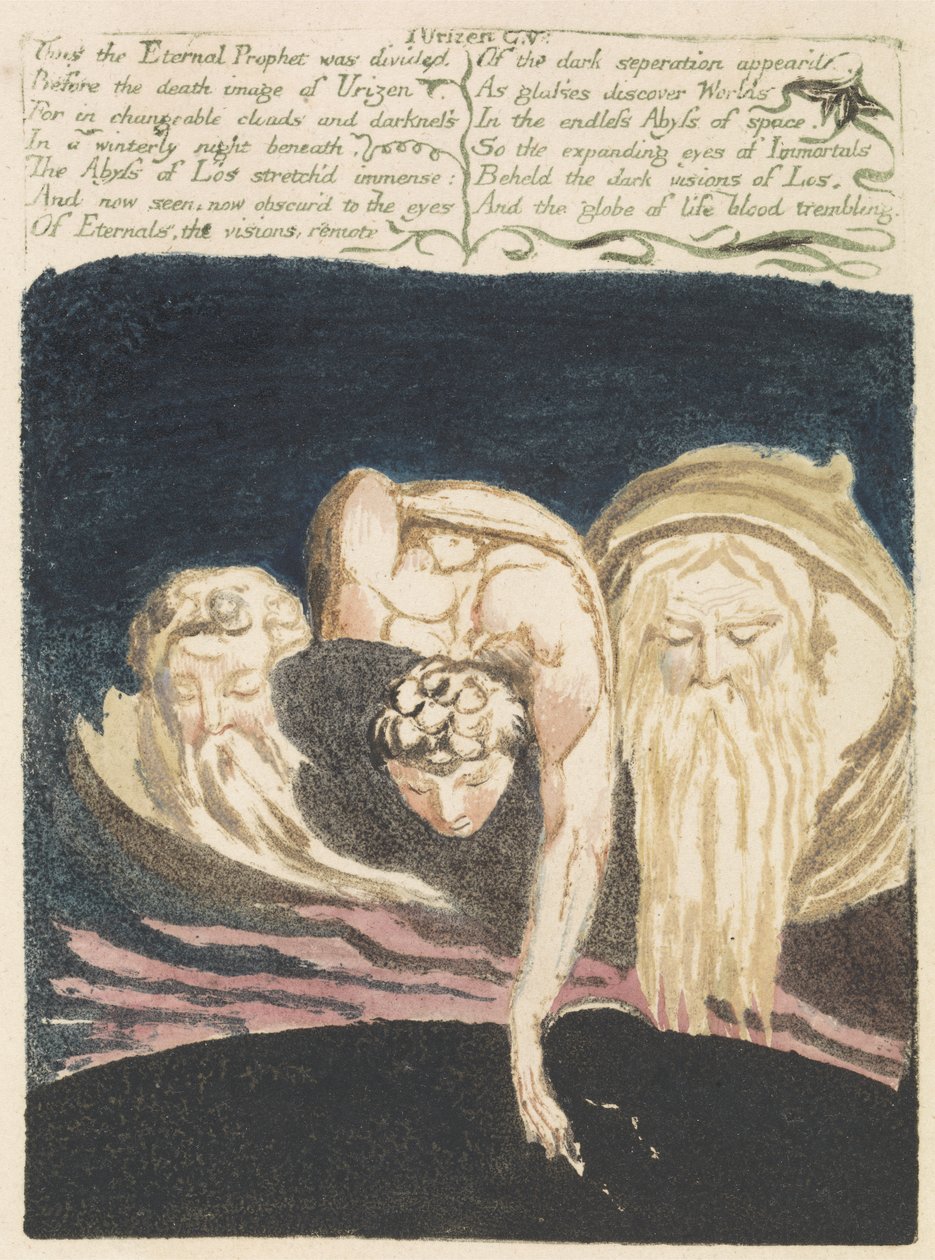 Así fue dividido el Profeta Eterno..., placa 13 del Primer Libro de Urizen, 1794 de William Blake
