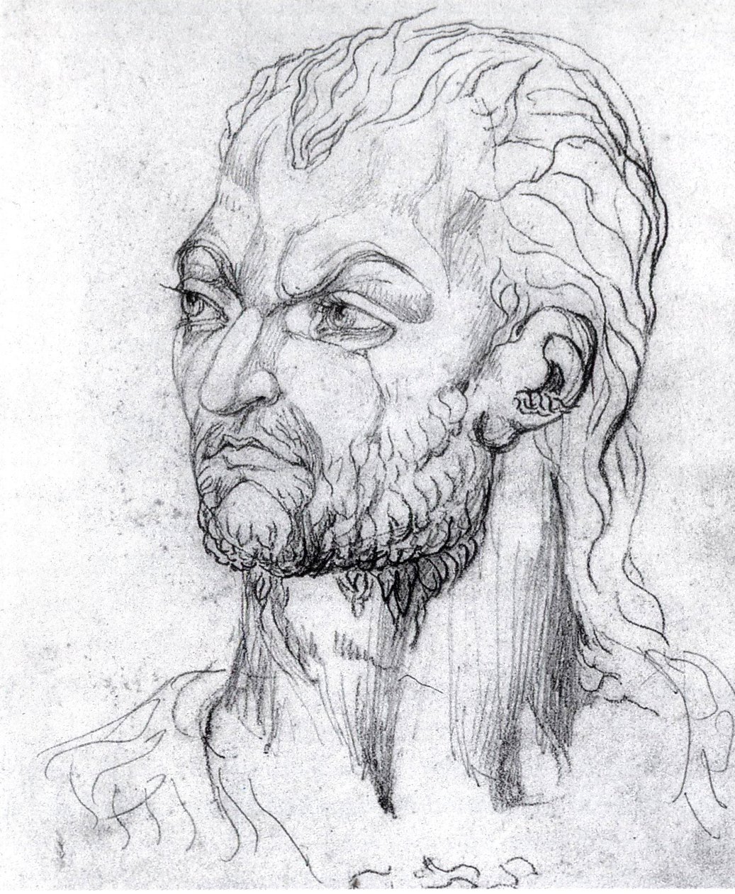 Cabeza visionaria de Owen Glendower de William Blake