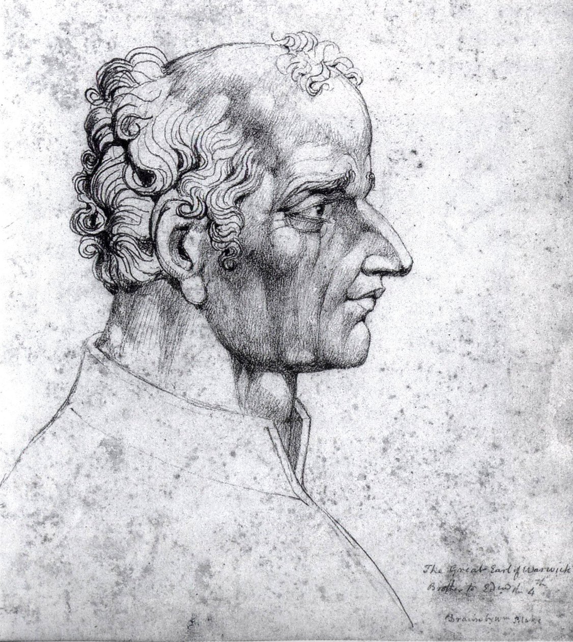 Cabeza visionaria del Gran Conde de Warwick Richard Neville de William Blake