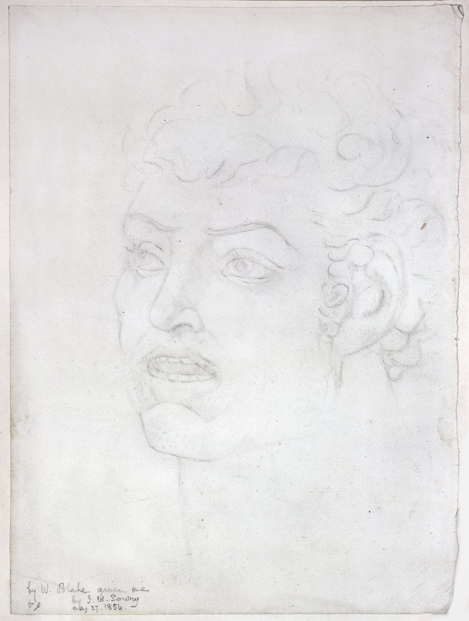Cabeza visionaria, 1820 de William Blake