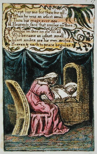 Lloró por mí... ilustración de Canciones de Inocencia y de Experiencia (Bentley Copia L) pl.17 de William Blake